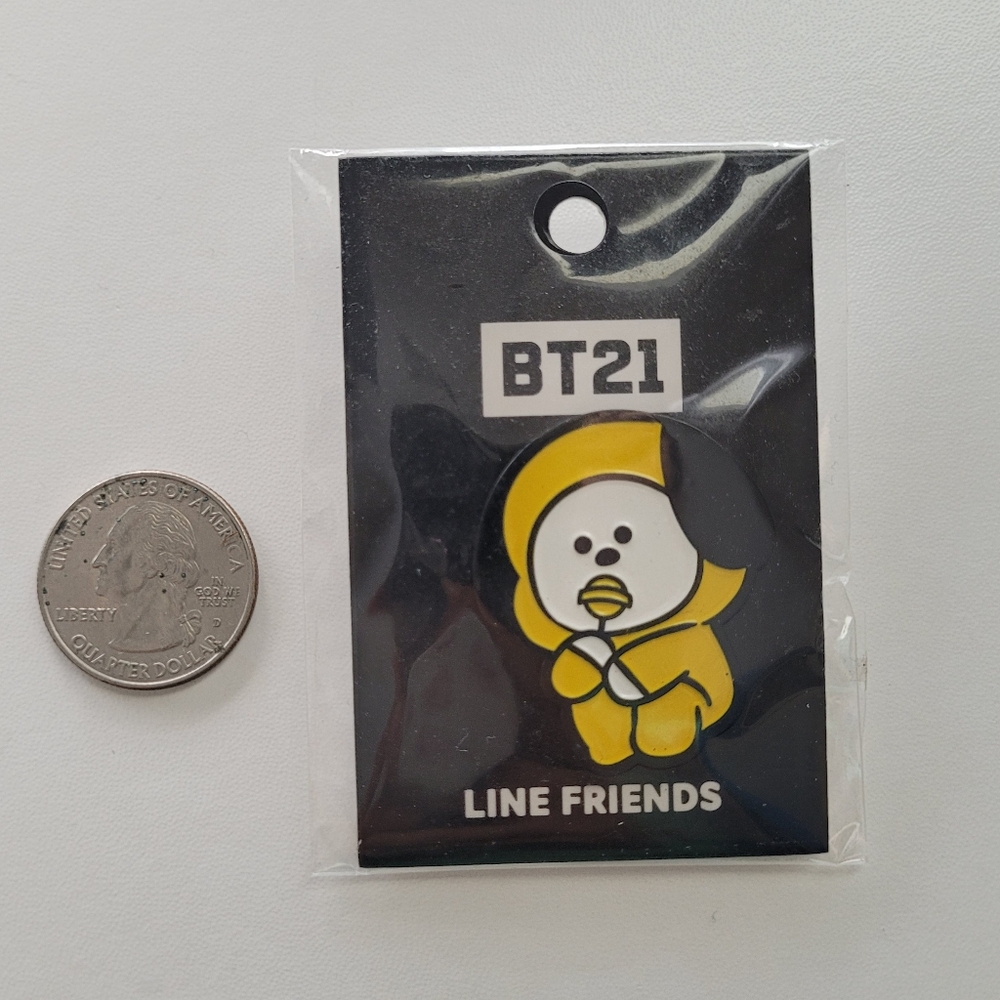 BT21 Line Friends x BTS Official Sticker & Pin Set (Chimmy + Group) - Picture 4 of 6